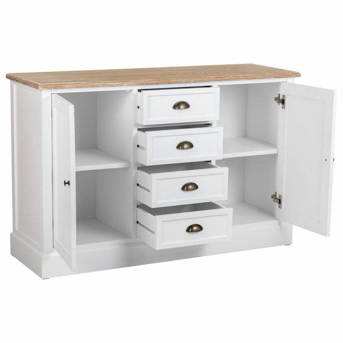 Skänk Alexandra House Living Vit Brun Zinklegering Trä MDF 40 x 82 x 124 cm - 4