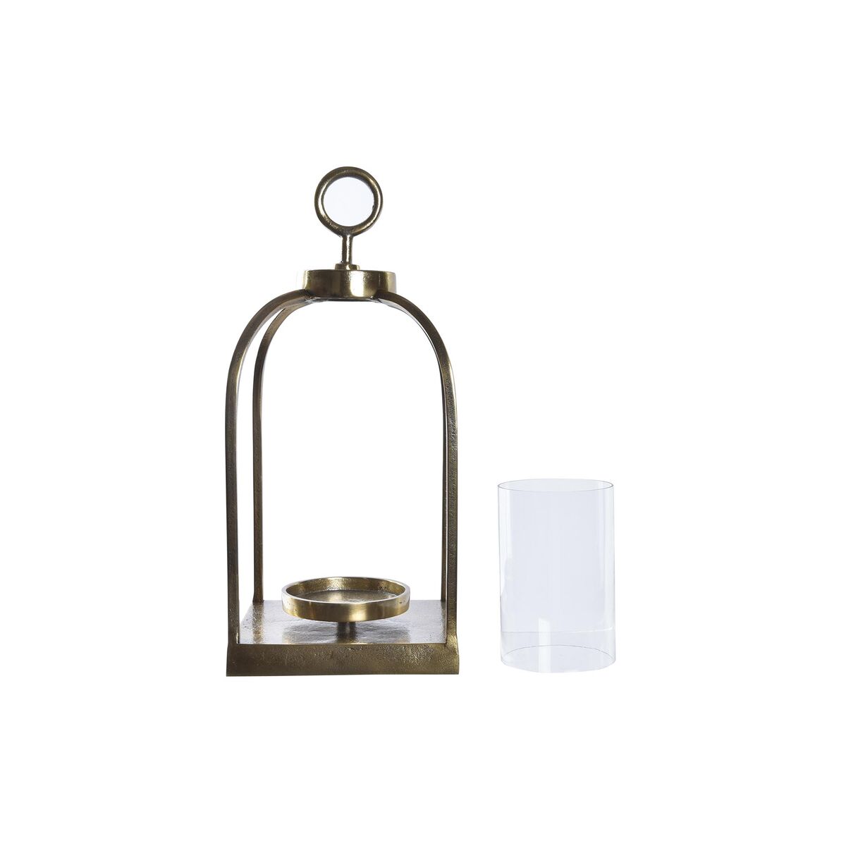 Lykta DKD Home Decor Glas Gyllene Aluminium (19 x 19 x 43 cm) - 4