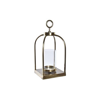 Lykta DKD Home Decor Glas Gyllene Aluminium (19 x 19 x 43 cm)