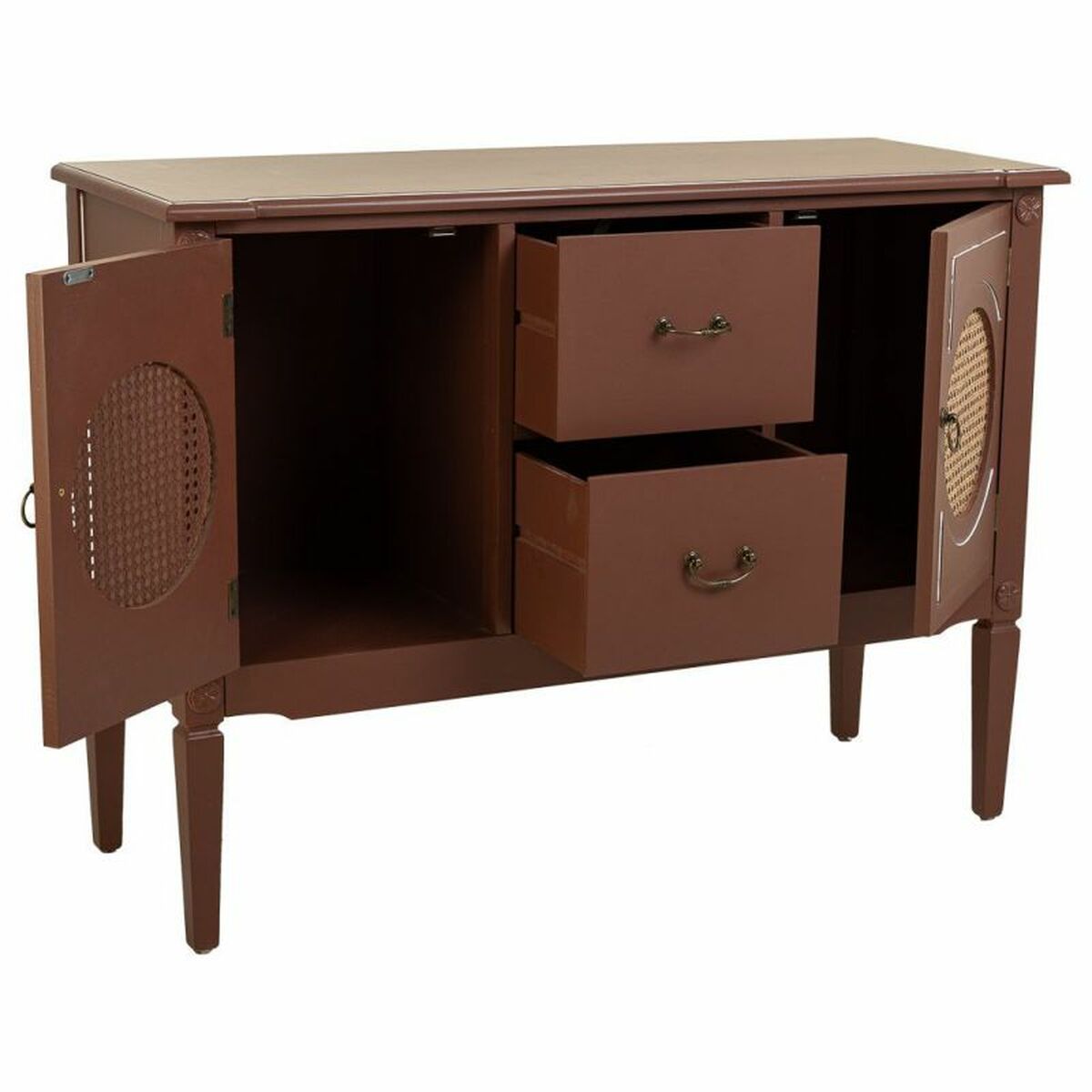 Skänk Alexandra House Living Brun Naturell Rattan Granträ 40 x 78 x 106 cm - 4