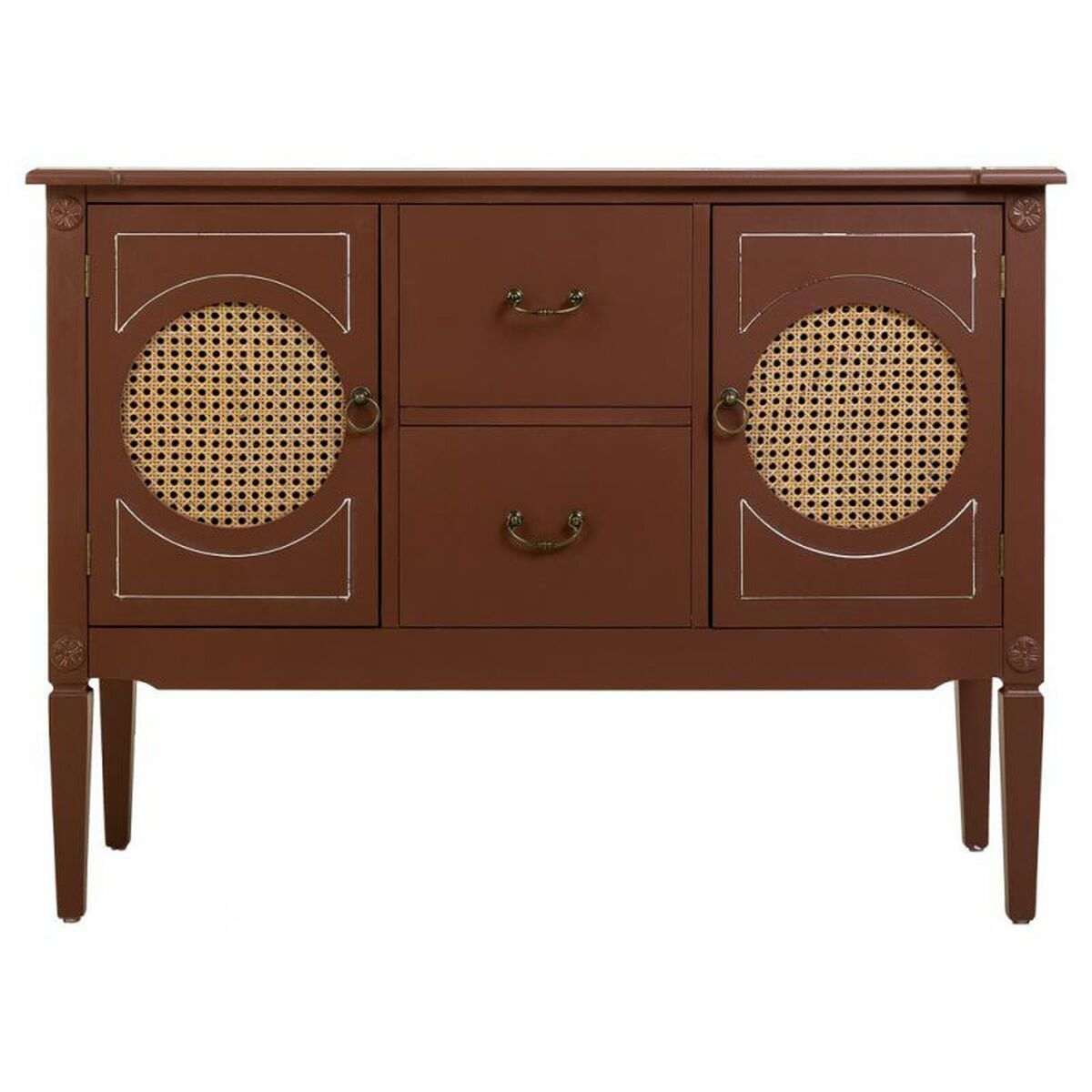 Skänk Alexandra House Living Brun Naturell Rattan Granträ 40 x 78 x 106 cm - 6