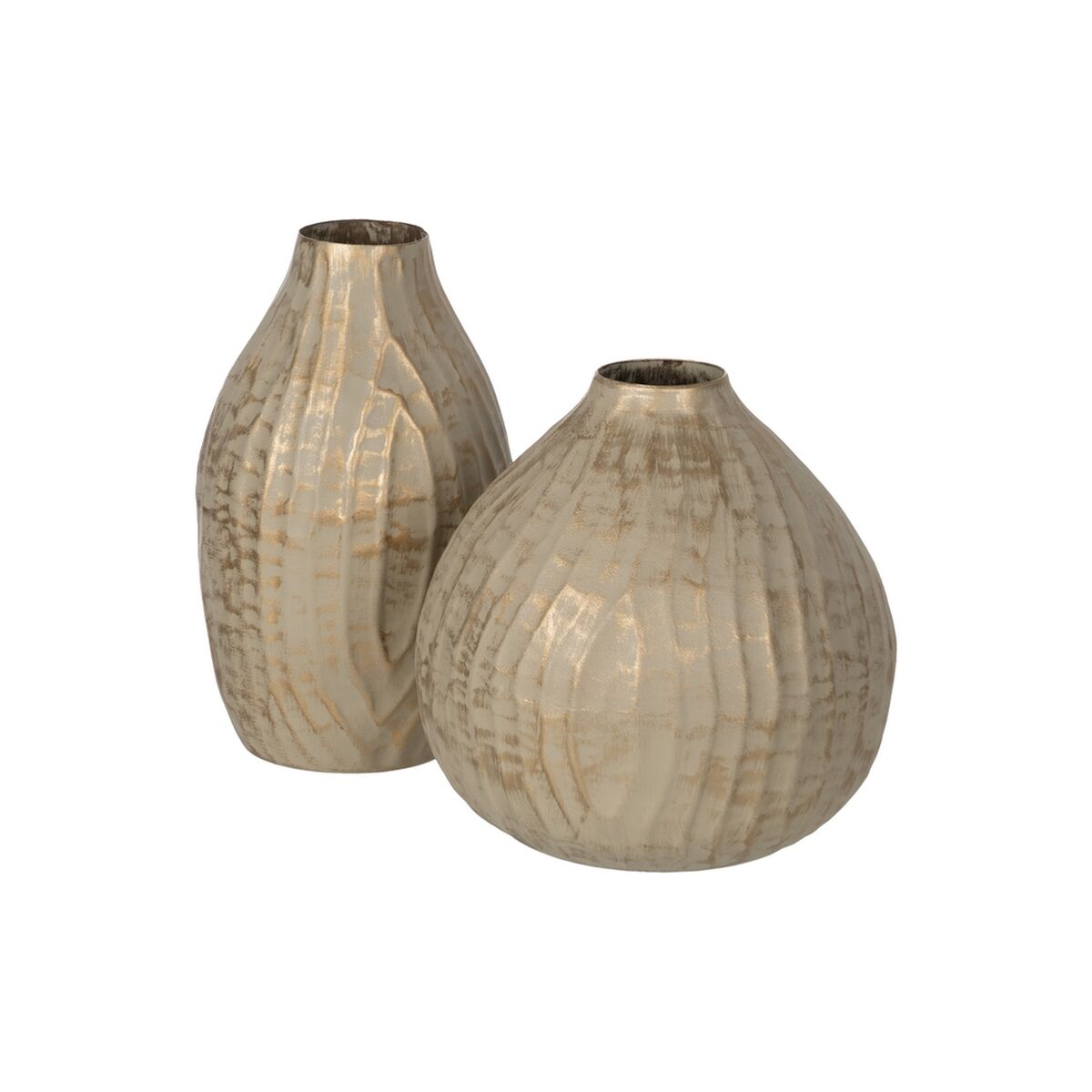 Vas Beige Gyllene Järn 16 x 16 x 30 cm - 2