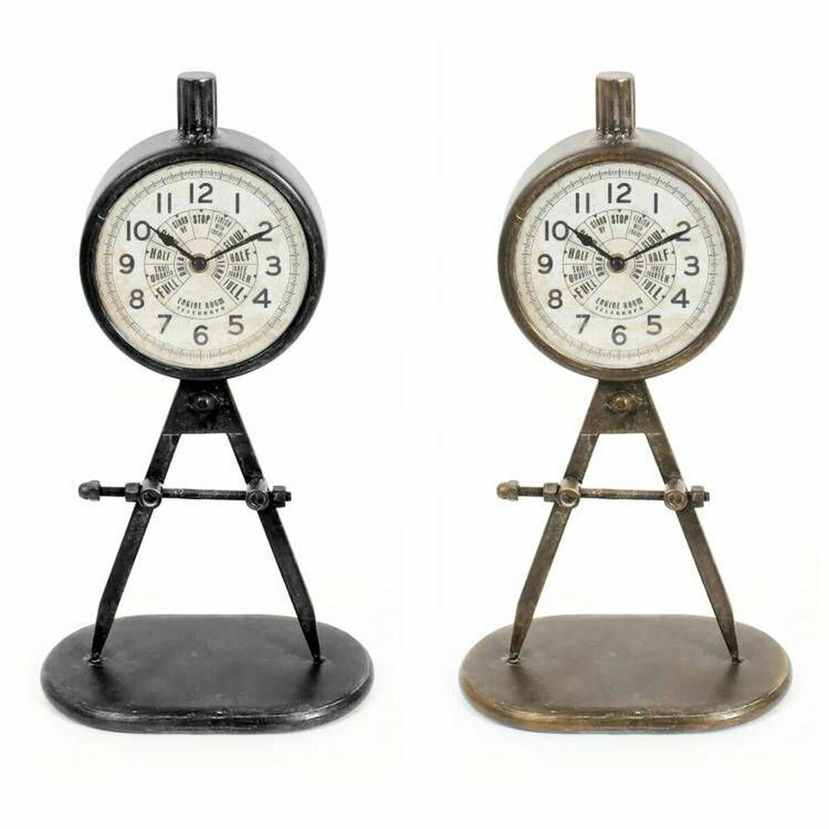 bordsklocka DKD Home Decor Svart Gyllene Loft (2 antal) - 3