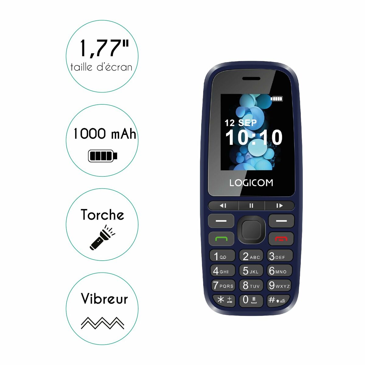 Mobiltelefon Logicom Posh 402 Blå - 2