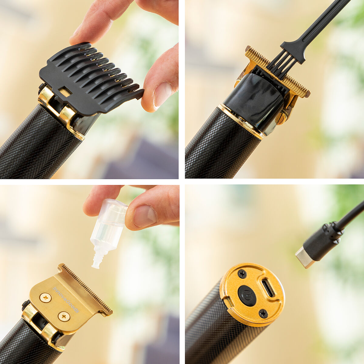 Professionell uppladdningsbar hårtrimmer med tillbehör Triher InnovaGoods - 19