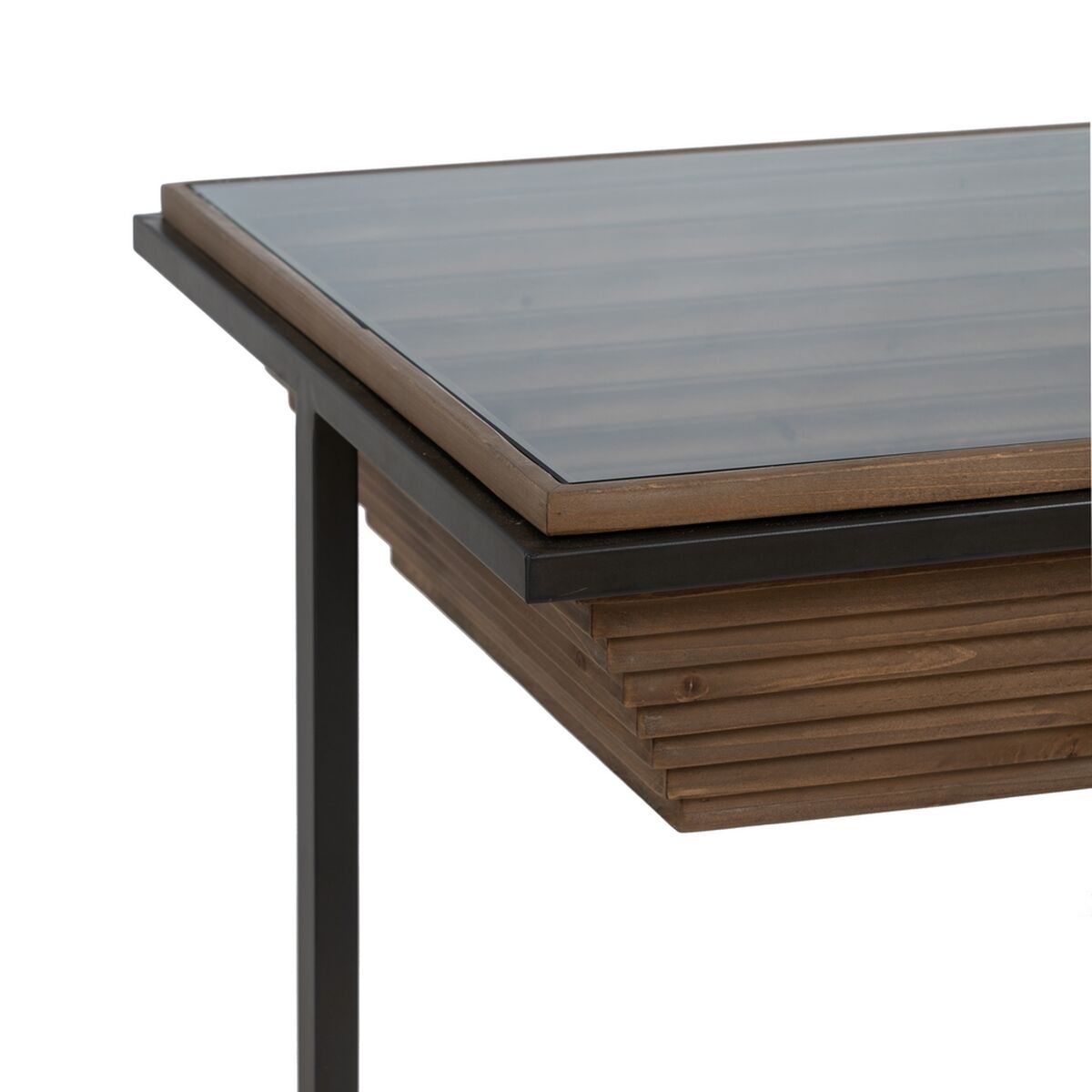 Soffbord Svart Naturell Järn Granträ 120 x 60 x 43,5 cm - 7