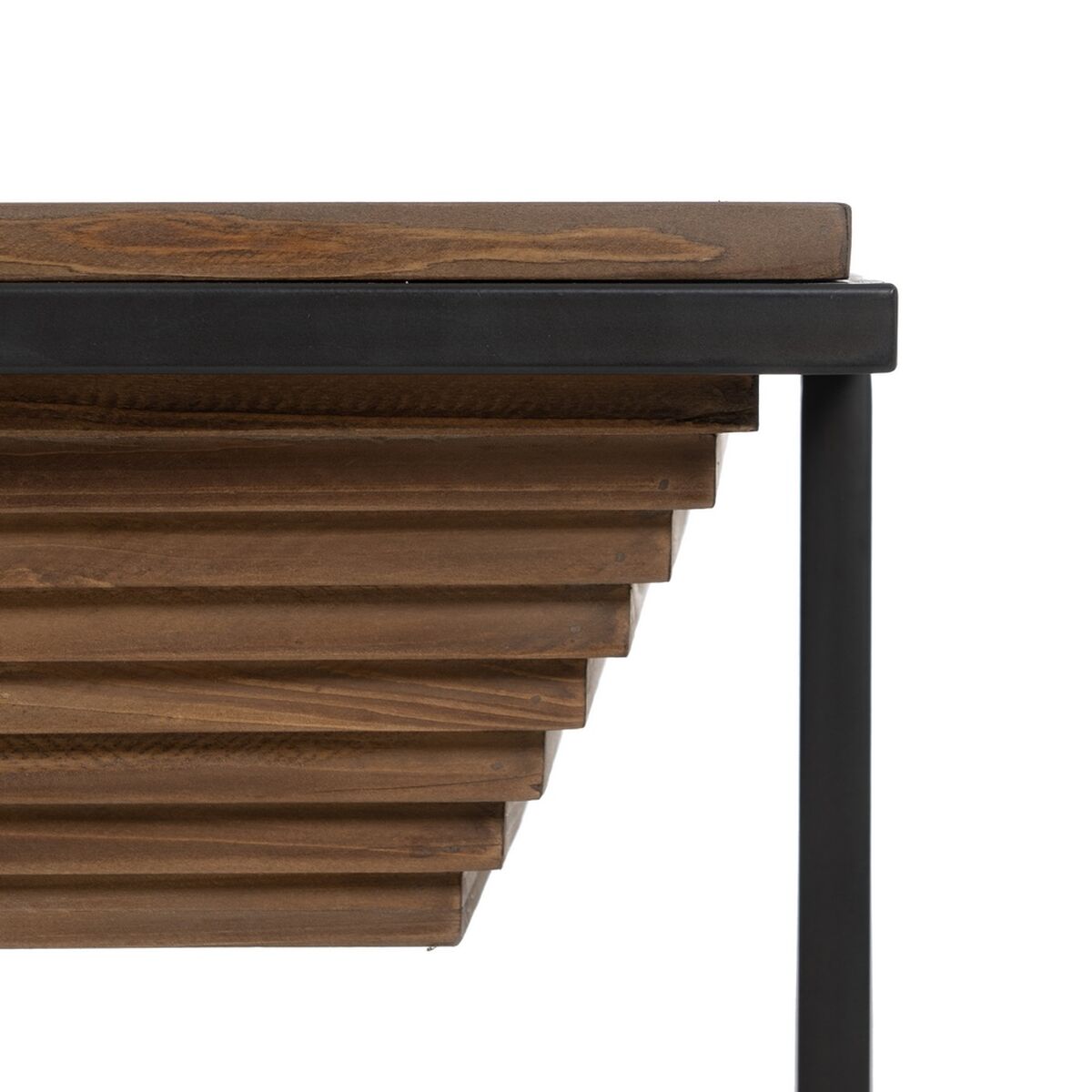 Soffbord Svart Naturell Järn Granträ 120 x 60 x 43,5 cm - 4