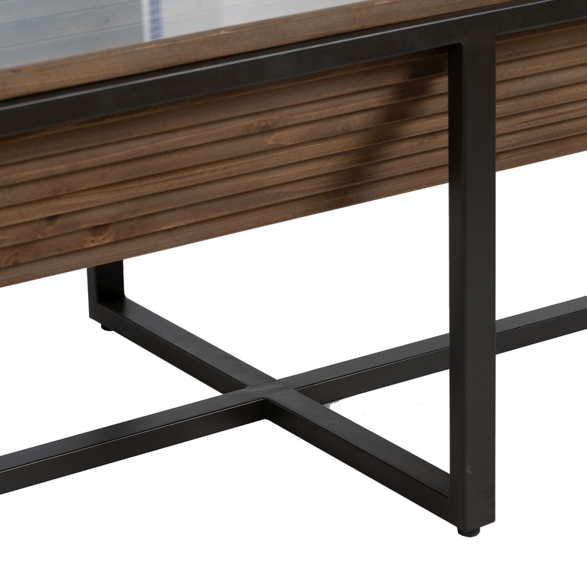 Soffbord Svart Naturell Järn Granträ 120 x 60 x 43,5 cm - 3