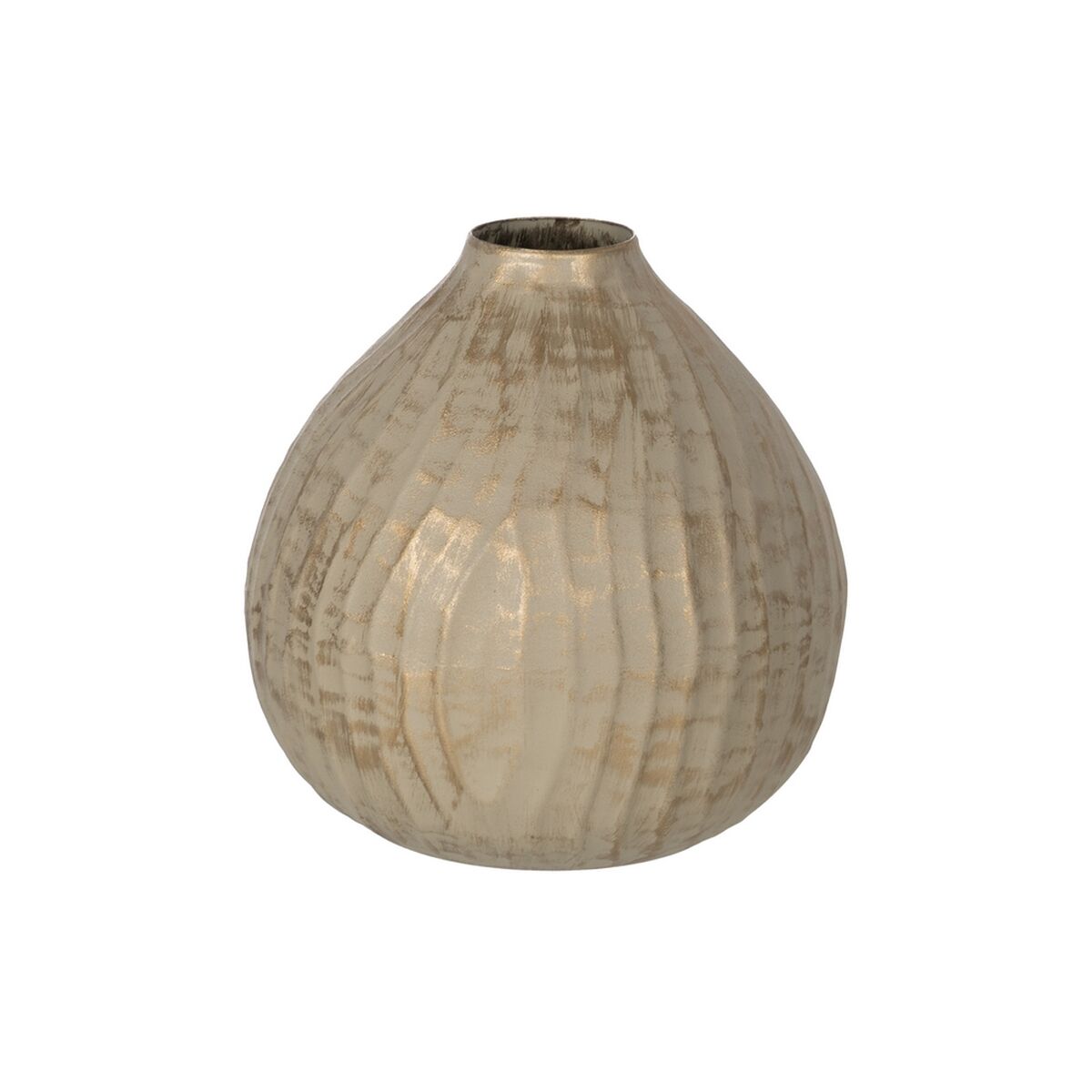 Vas Beige Gyllene Järn 25 x 25 x 25 cm