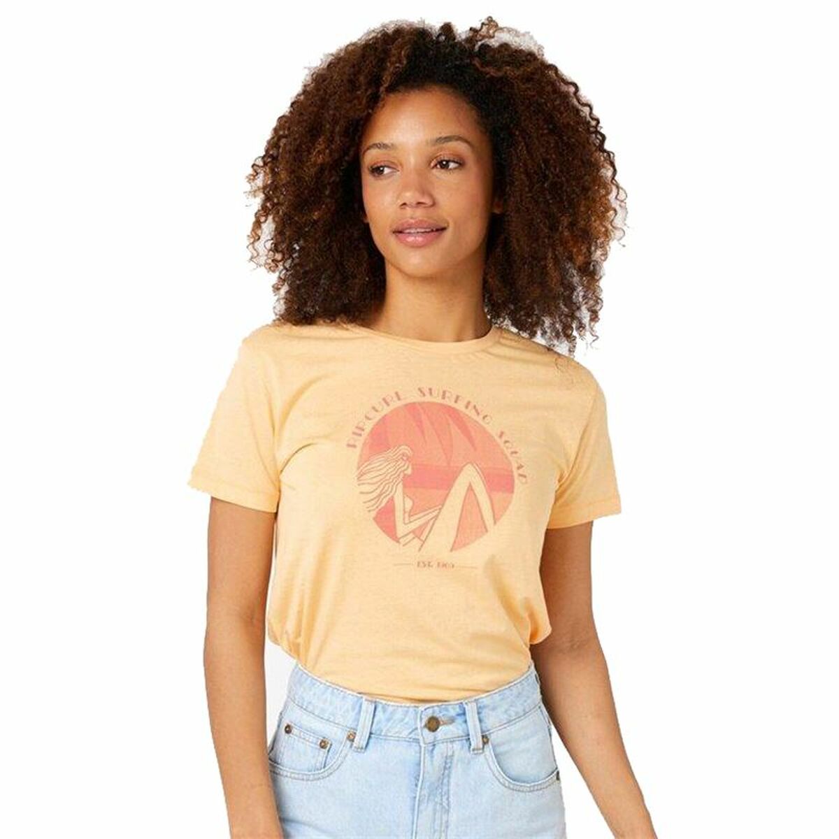 T-shirt med kortärm Rip Curl Re-Entry Crew  Beige