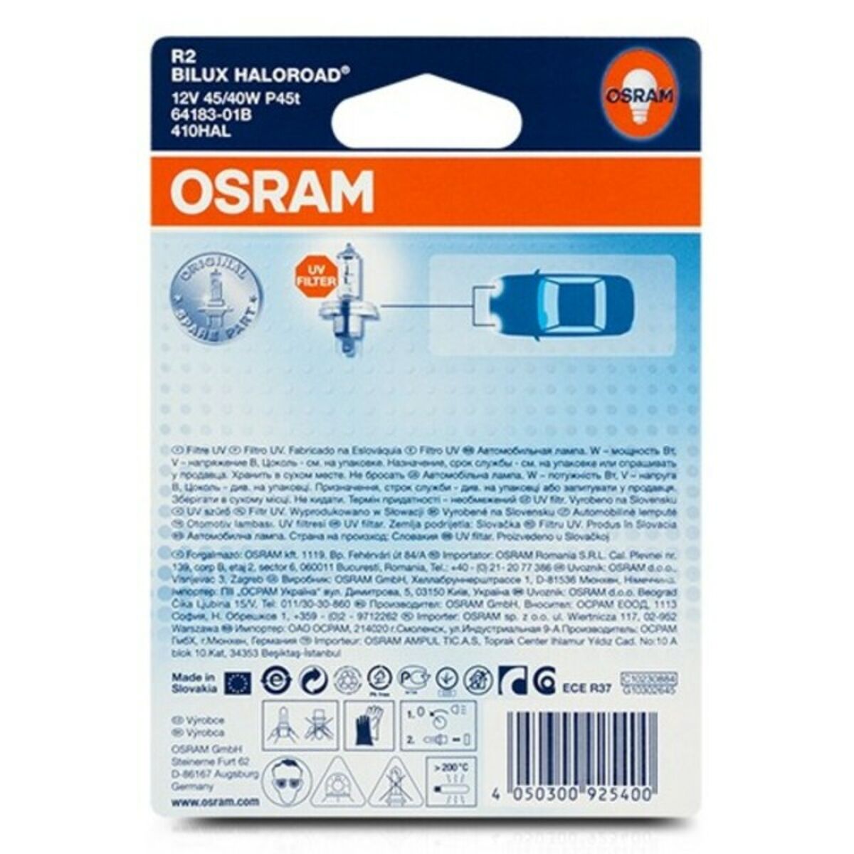 Glödlampa för bil Osram 64183-01B H4 12V 45/40W - 11