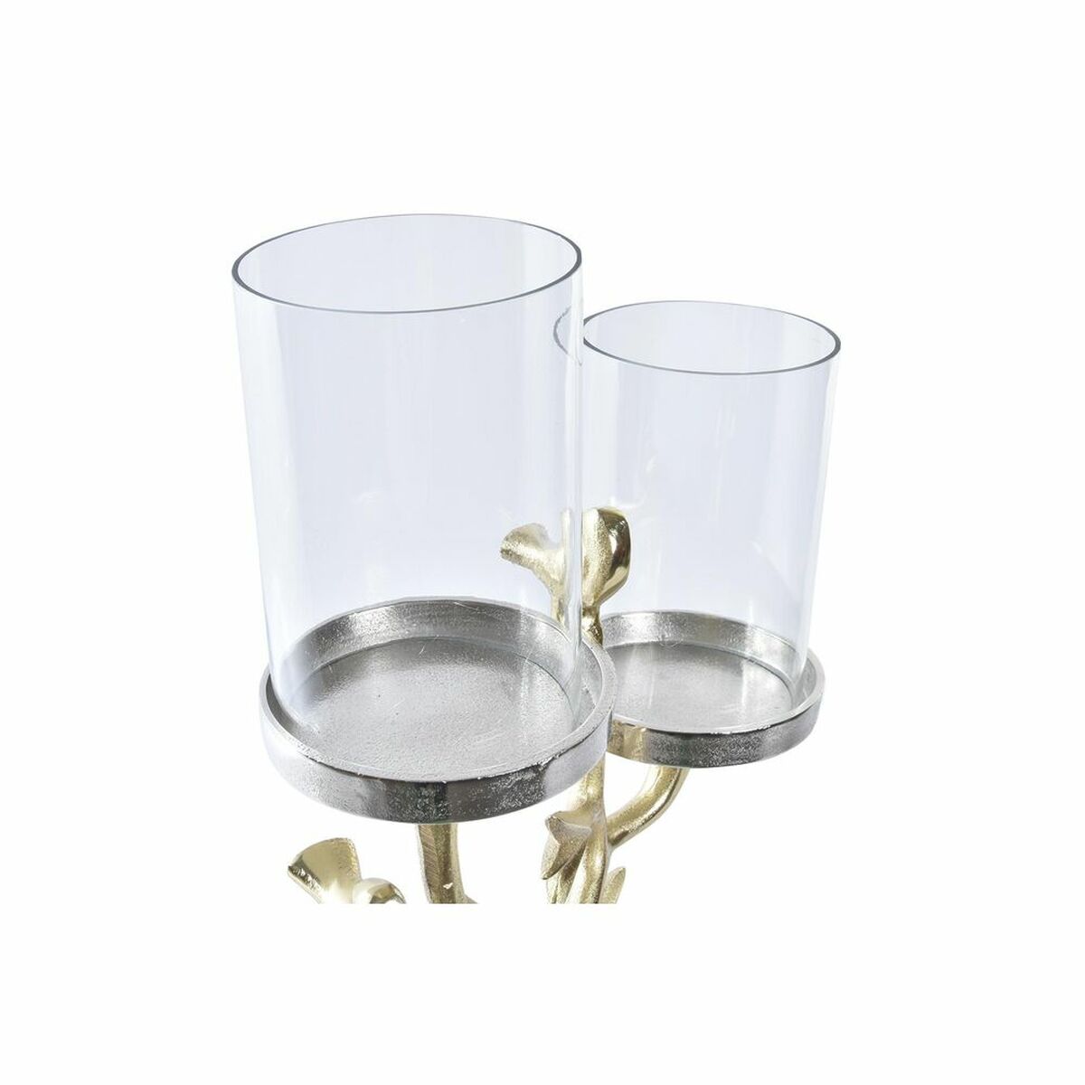 Kandelaber DKD Home Decor Glas Gyllene Aluminium Fåglar (29 x 15 x 48 cm) - 5