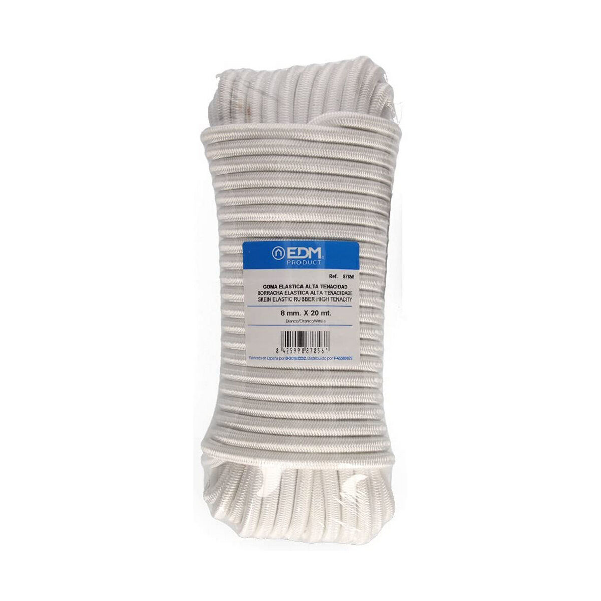 Elastisk sladd EDM 87856 Vit 20 m - 2