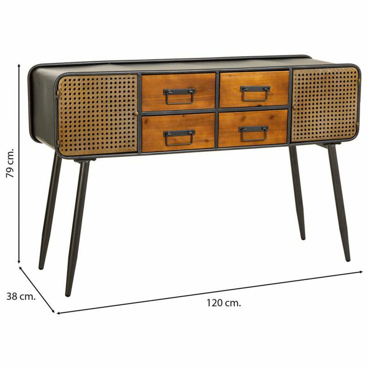 Skänk Alexandra House Living Brun Järn 38 x 79 x 120 cm - 5