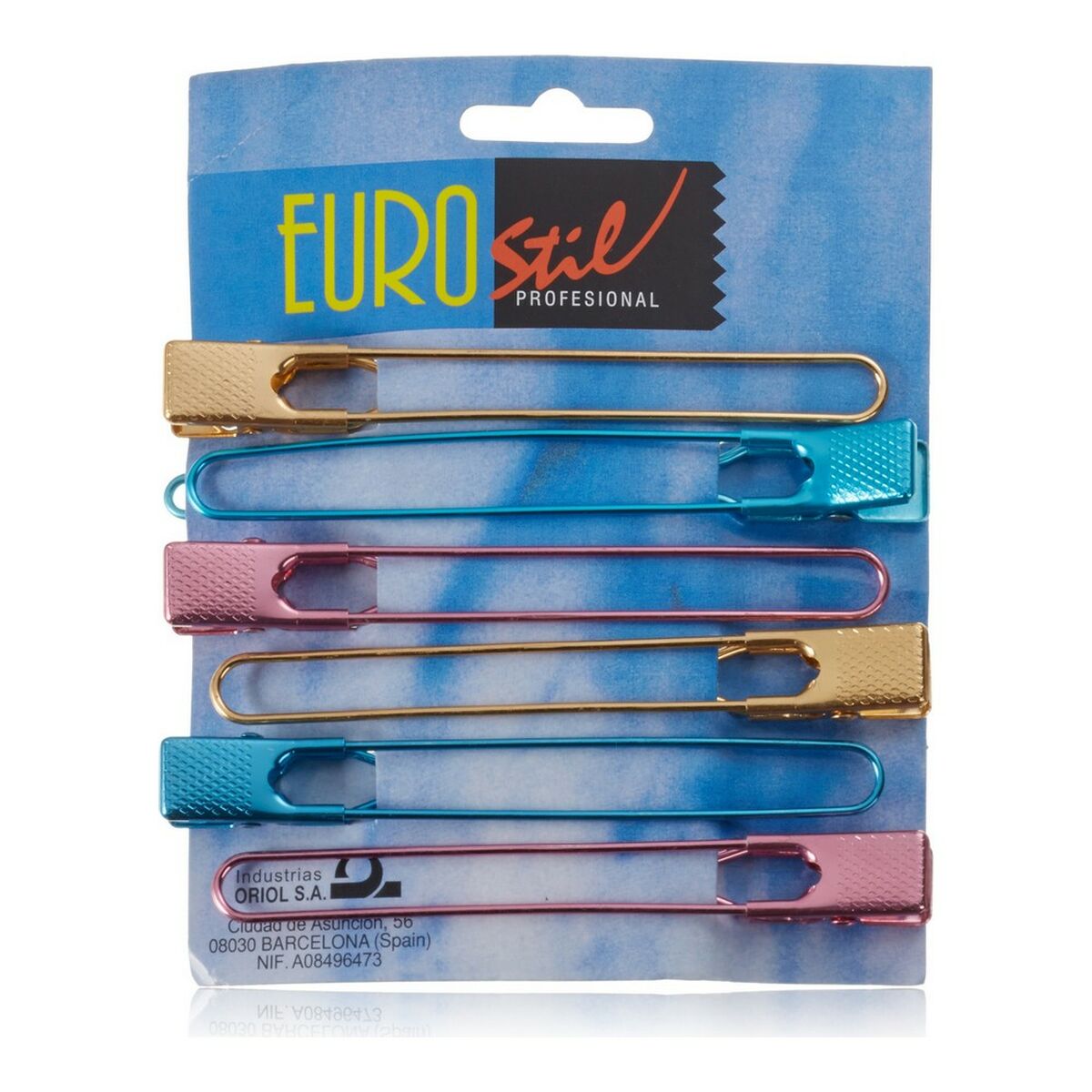 Hårklämmor Eurostil 6 Pinza Färger (6 uds)