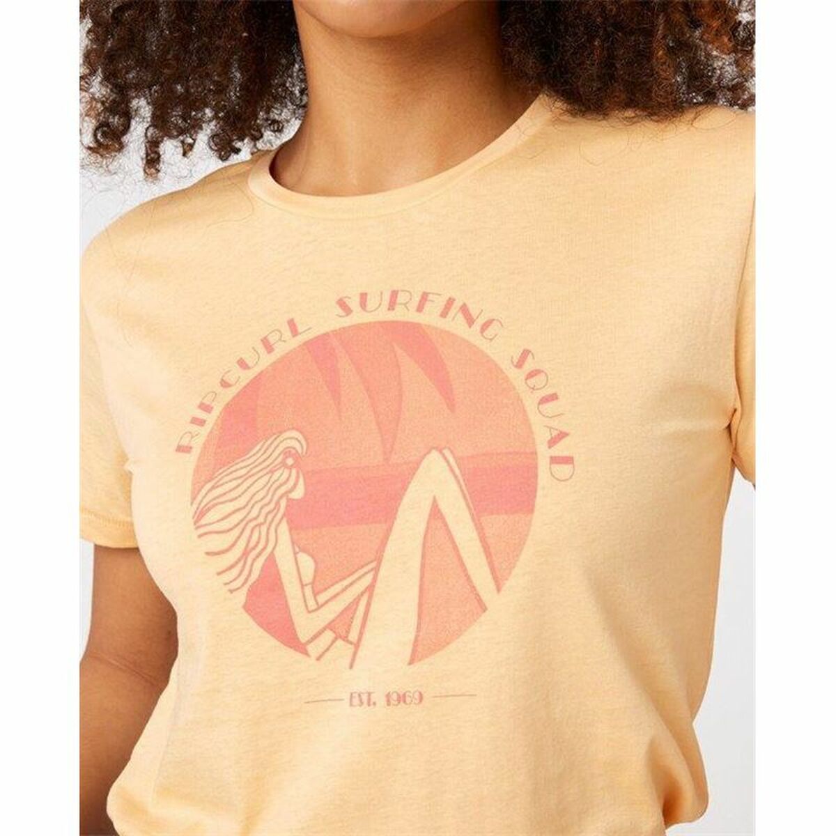 T-shirt med kortärm Rip Curl Re-Entry Crew  Beige - 4