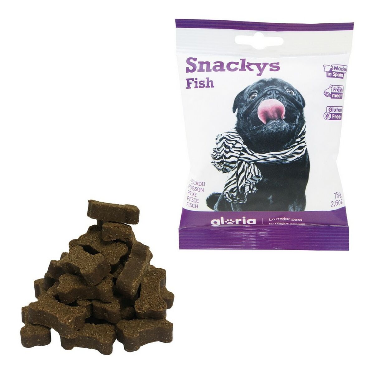 Hundgodis Gloria Display Snackys Fisk - 3