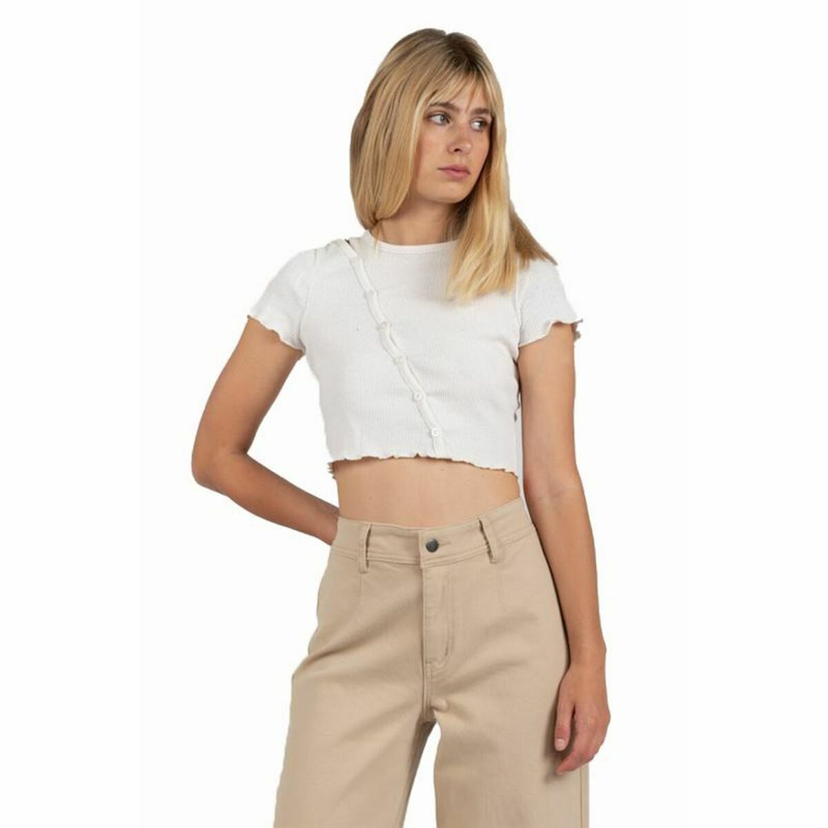 T-shirt med kortärm Dam 24COLOURS Casual Vit - 5