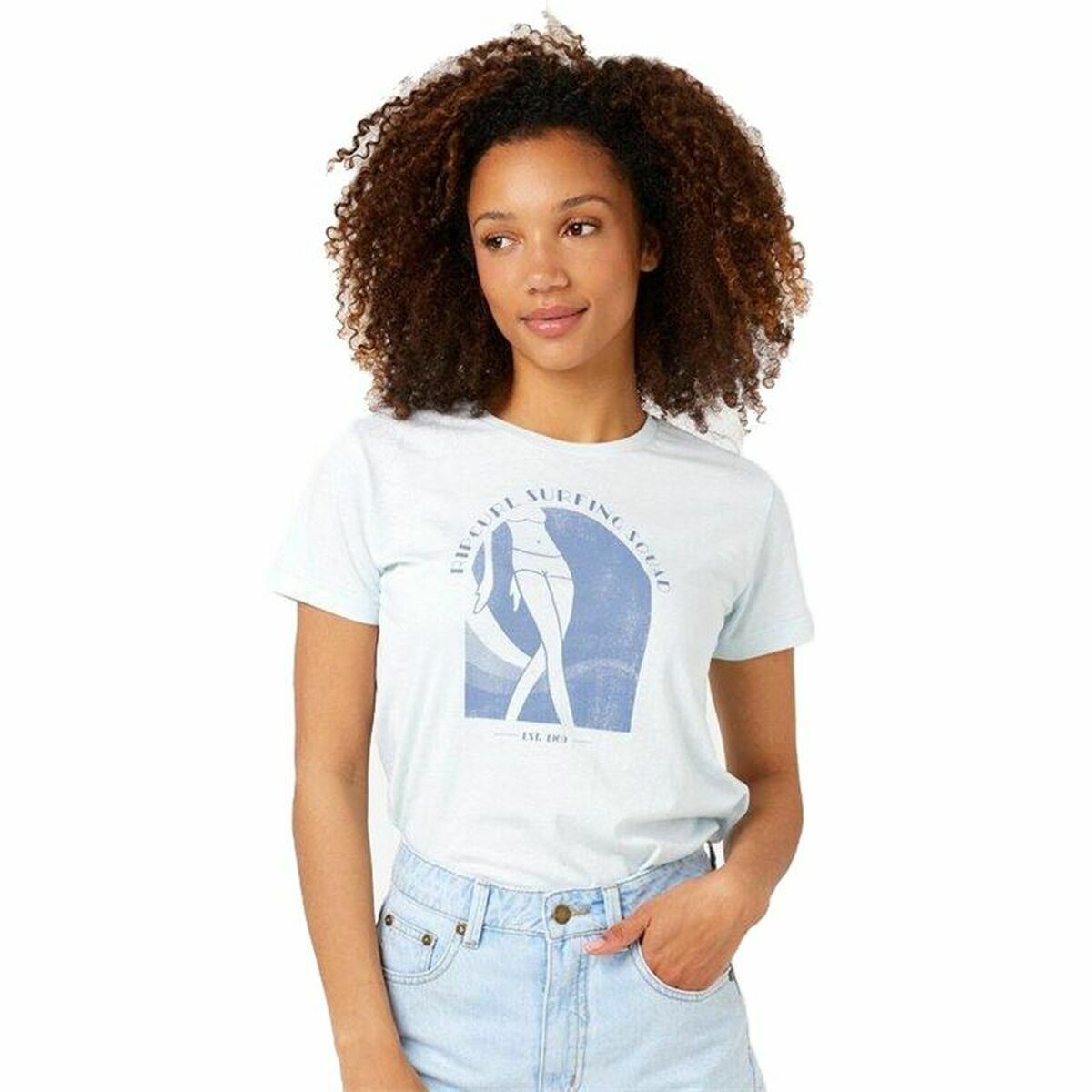 T-shirt med kortärm Rip Curl Re-Entry Crew  Vit - 4