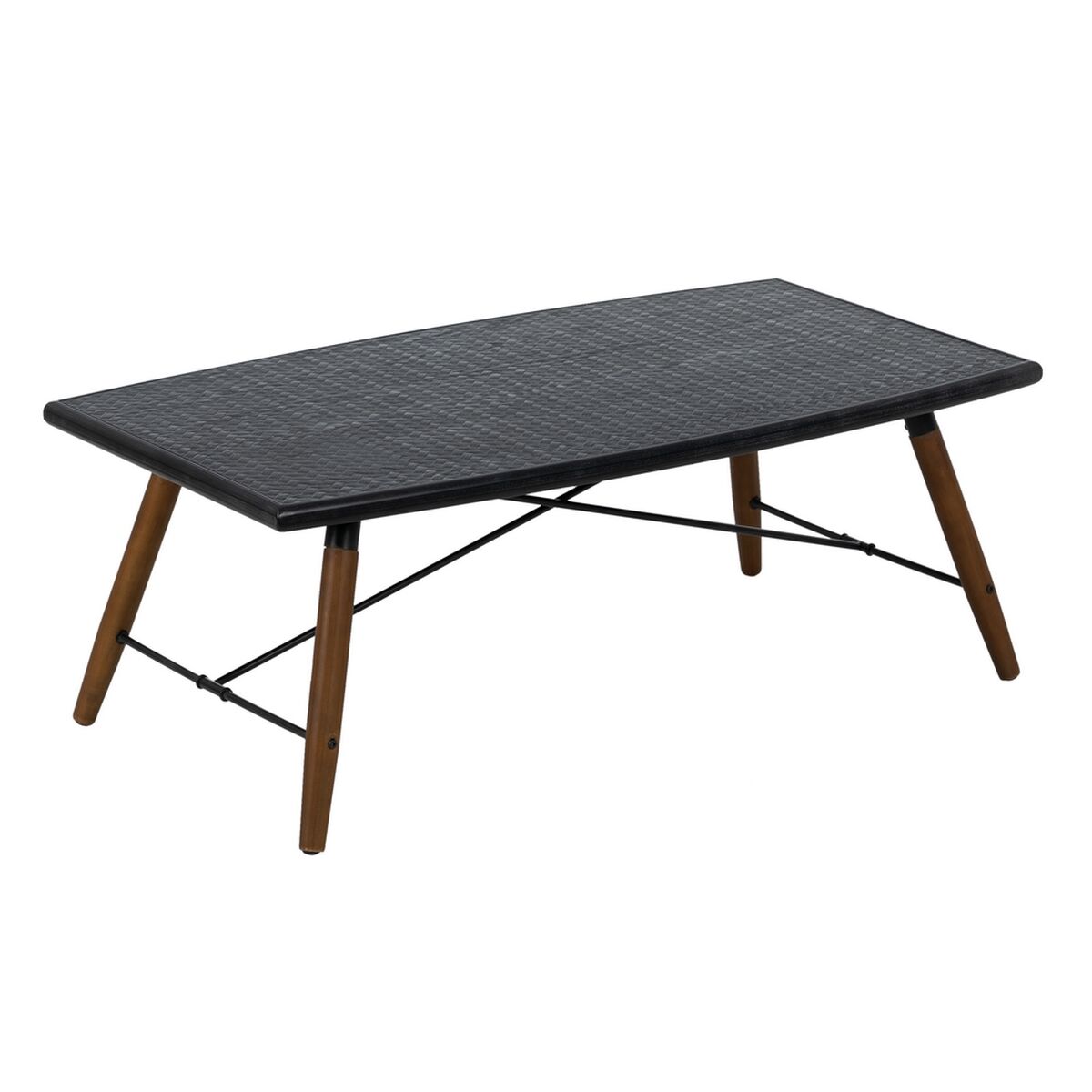 Soffbord OSLO Svart Naturell Järn Trä MDF 109,5 x 60 x 40,5 cm