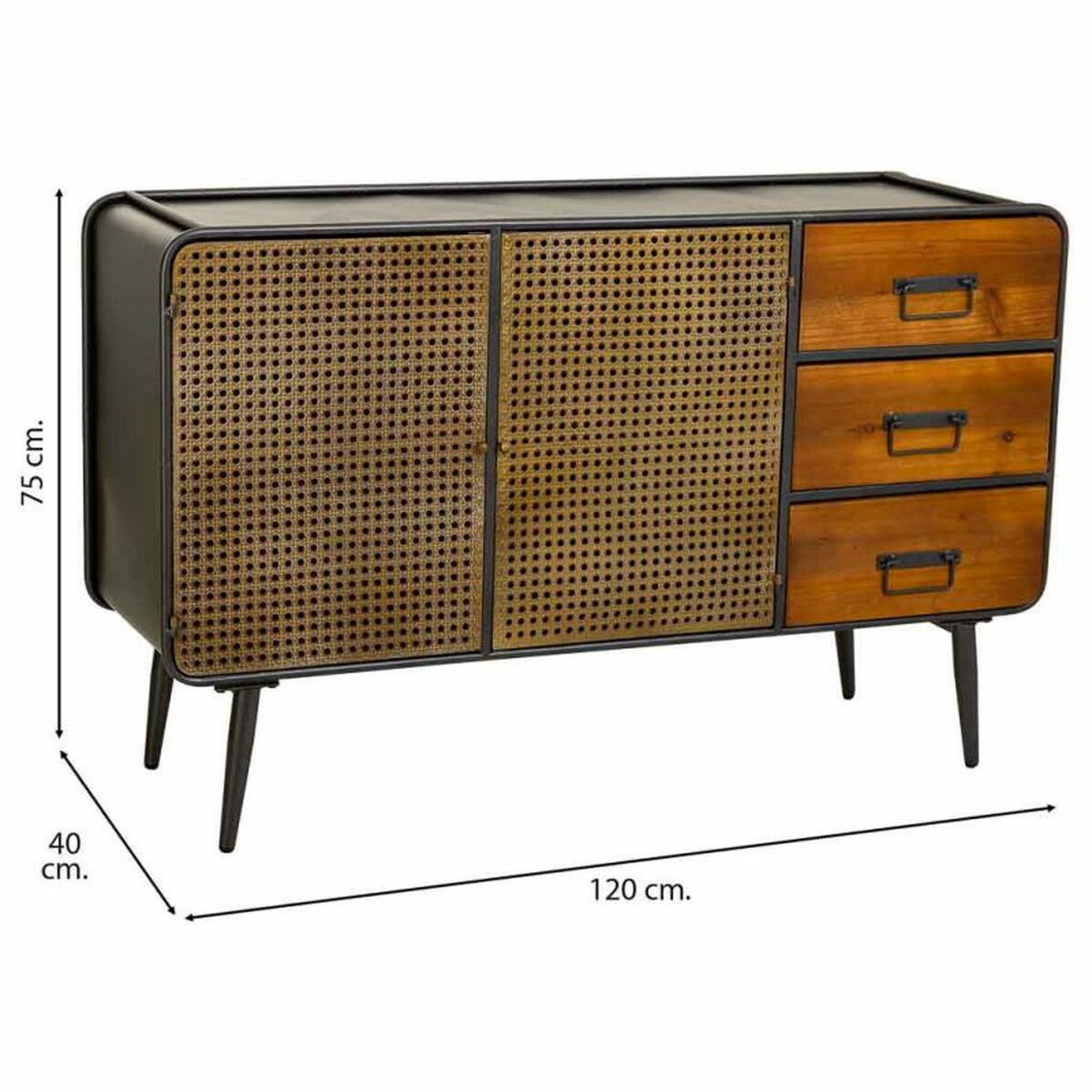 Skänk Alexandra House Living Brun Järn 40 x 75 x 120 cm - 4