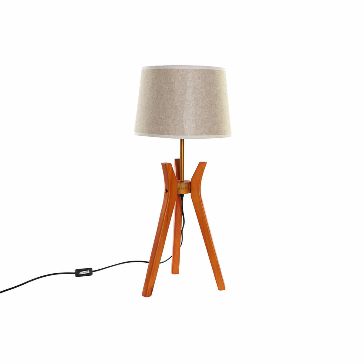 Bordslampa DKD Home Decor Brun Beige Polyester Trä 220 V 50 W - 9