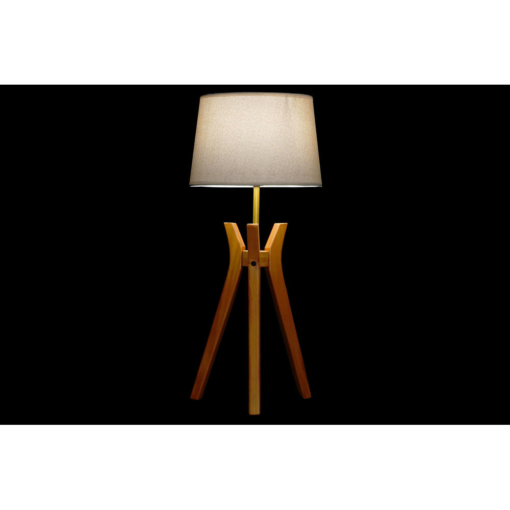 Bordslampa DKD Home Decor Brun Beige Polyester Trä 220 V 50 W - 2
