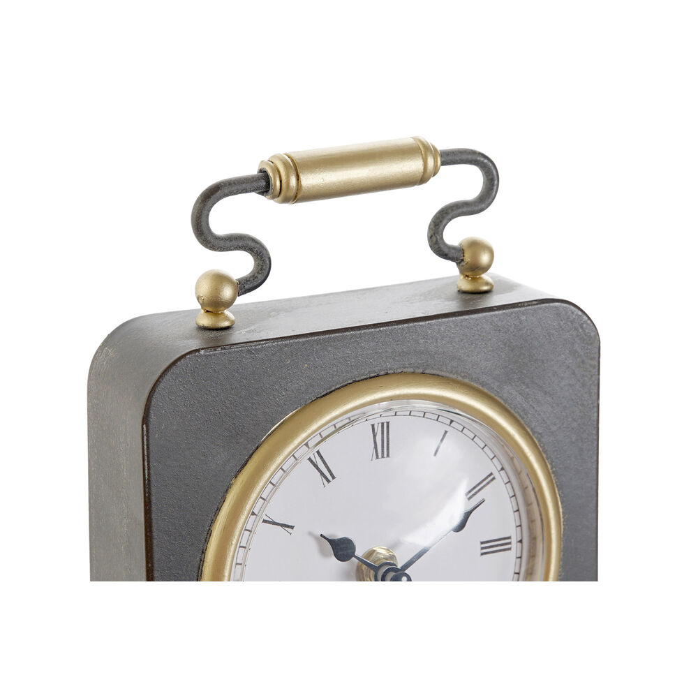 bordsklocka DKD Home Decor Svart Gyllene Silvrig (2 antal) - 2