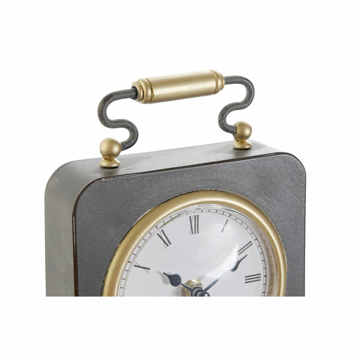bordsklocka DKD Home Decor Svart Gyllene Silvrig (2 antal) - 9