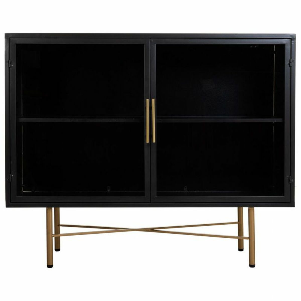 Skänk Alexandra House Living Brun Metall Glas Granträ Trä MDF 35 x 80 x 100 cm - 6