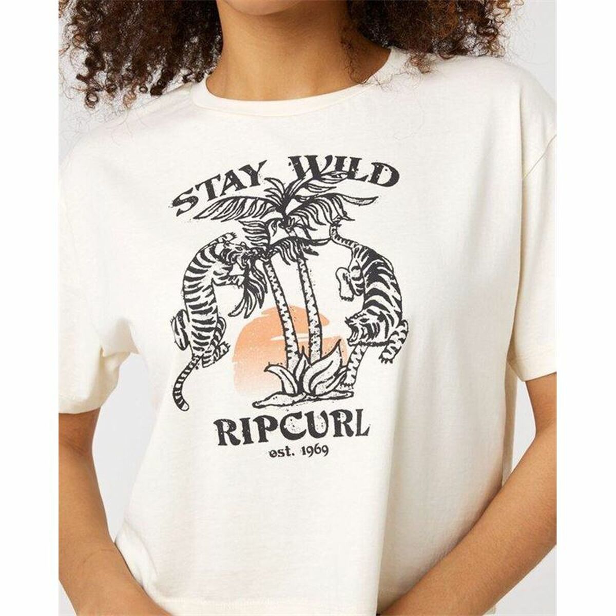 T-shirt med kortärm Rip Curl Stay Wild  Vit - 4