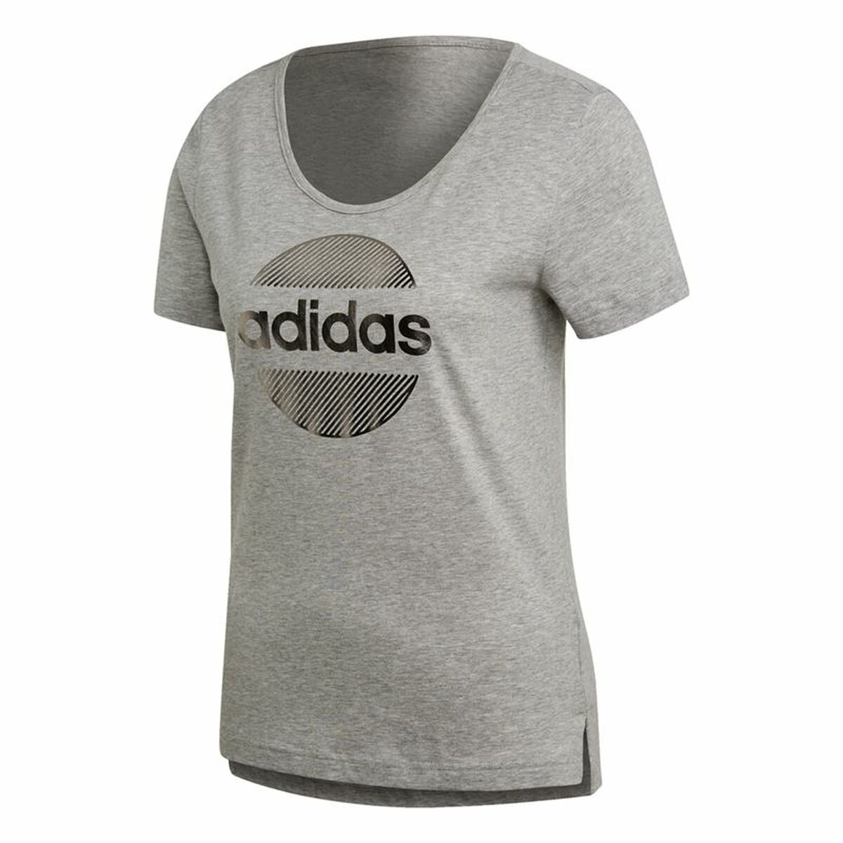 T-shirt med kortärm Dam Adidas Linear Ljusgrå - 11