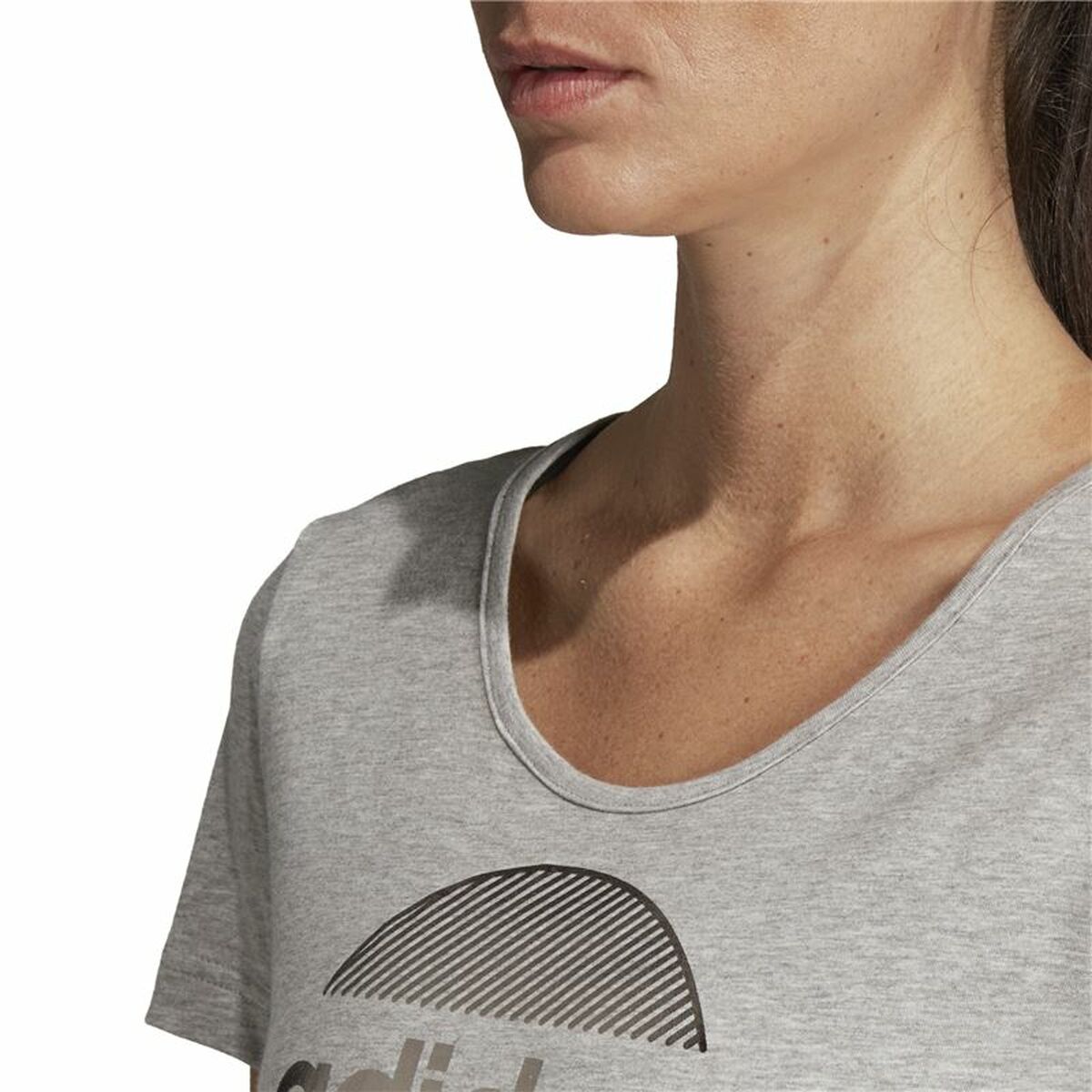T-shirt med kortärm Dam Adidas Linear Ljusgrå - 15