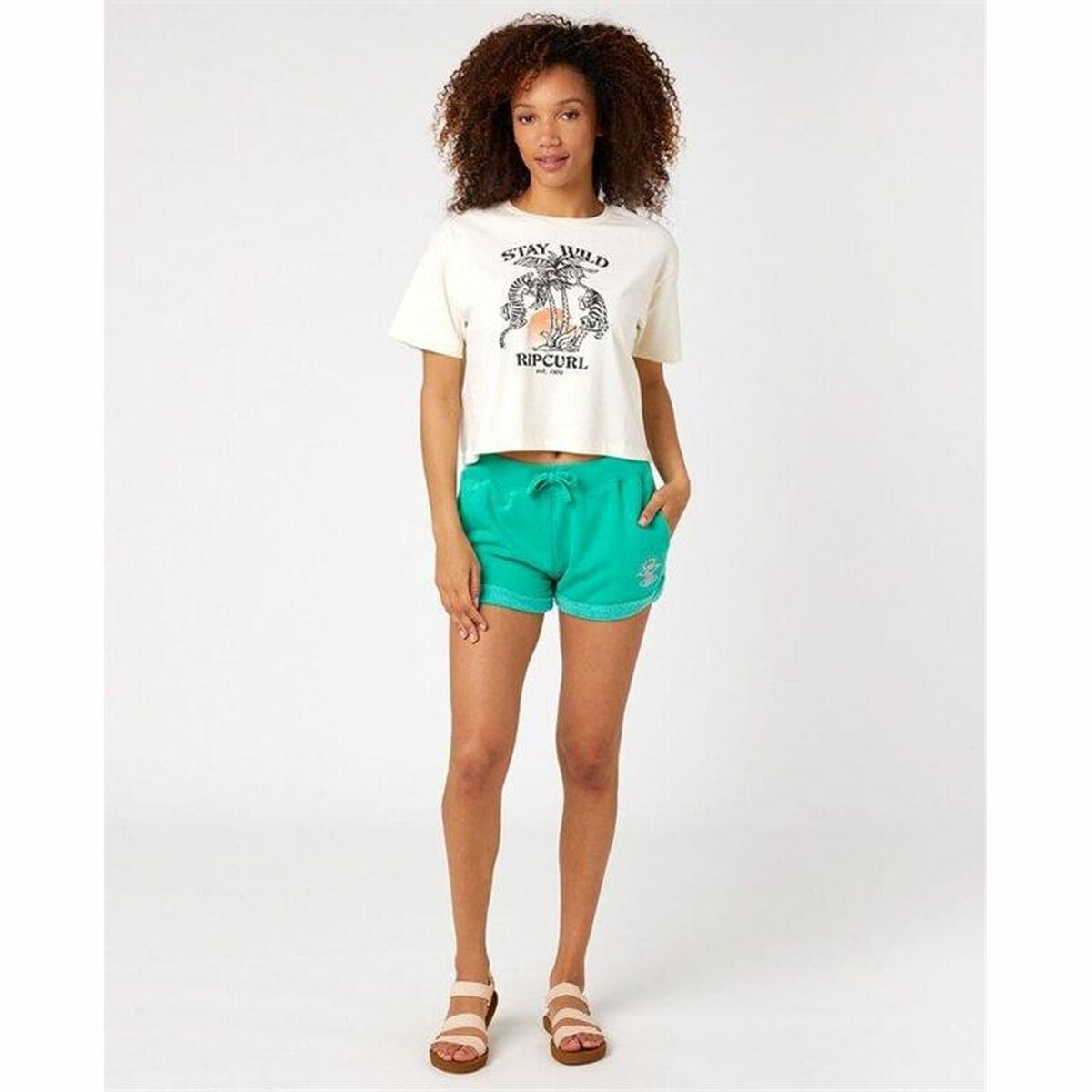 T-shirt med kortärm Rip Curl Stay Wild  Vit - 3