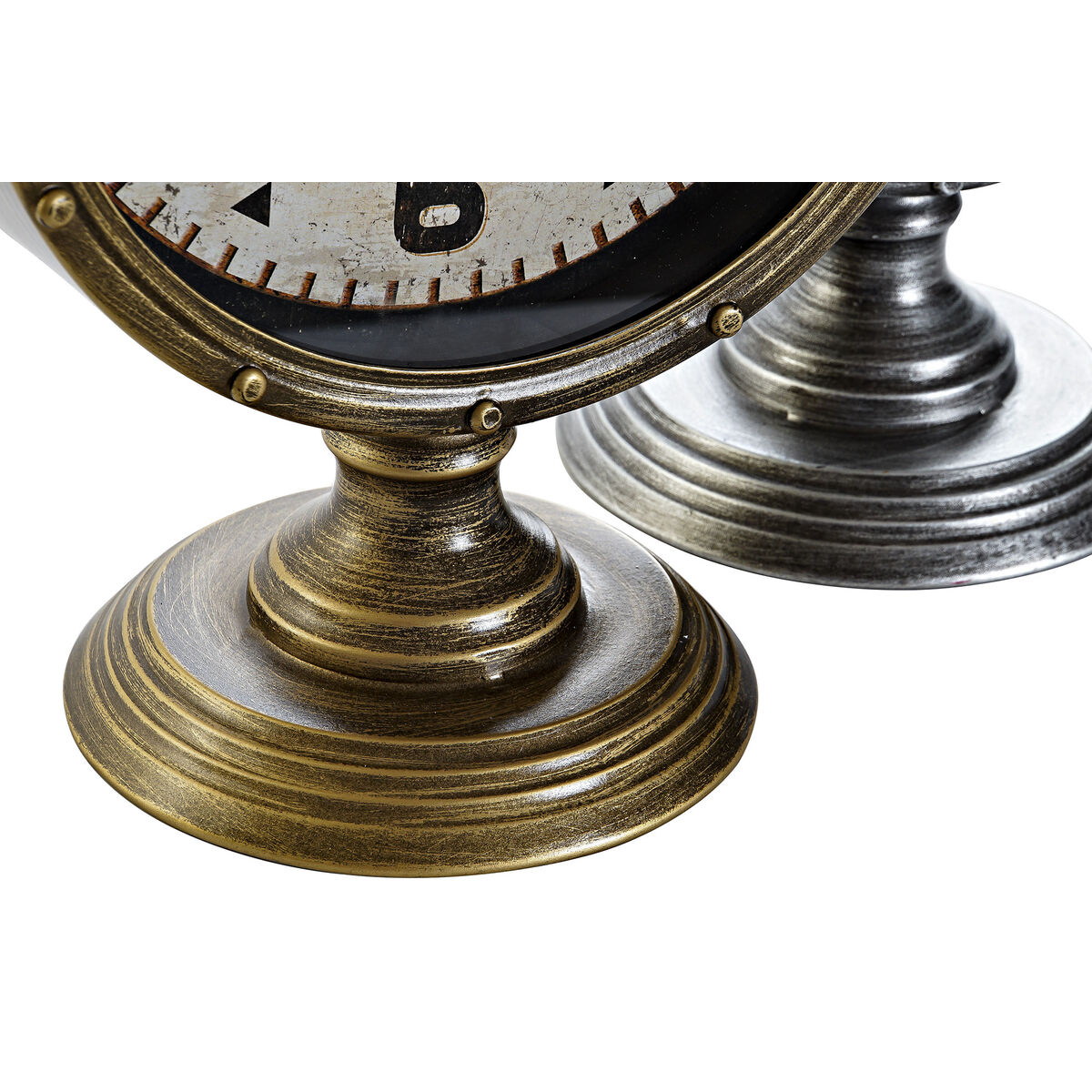 bordsklocka DKD Home Decor Gyllene Silvrig Vintage (2 antal) - 6
