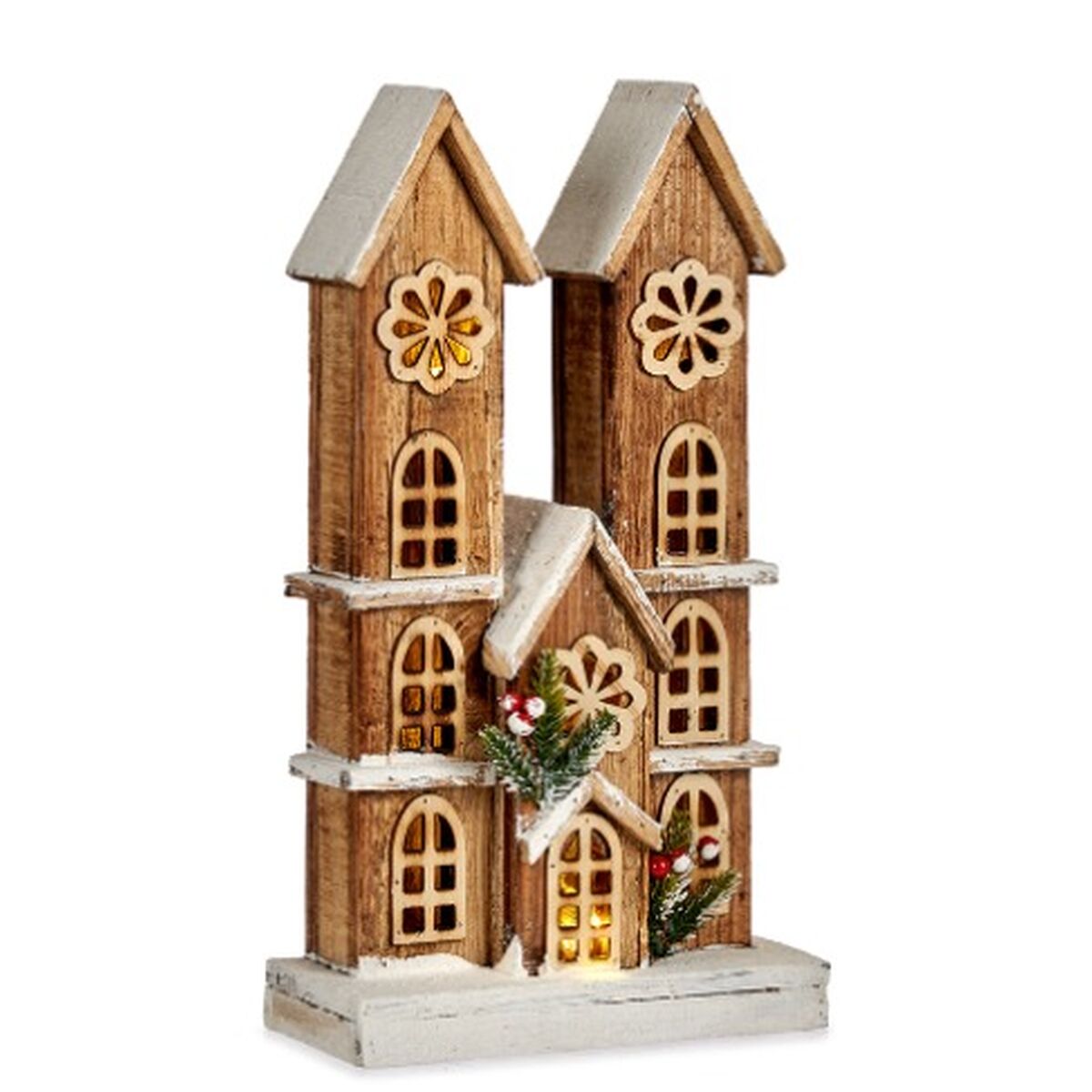 Prydnadsfigur Krist+ Vit Brun Hus 25 x 46 x 9 cm Ljus (6 antal) - 4