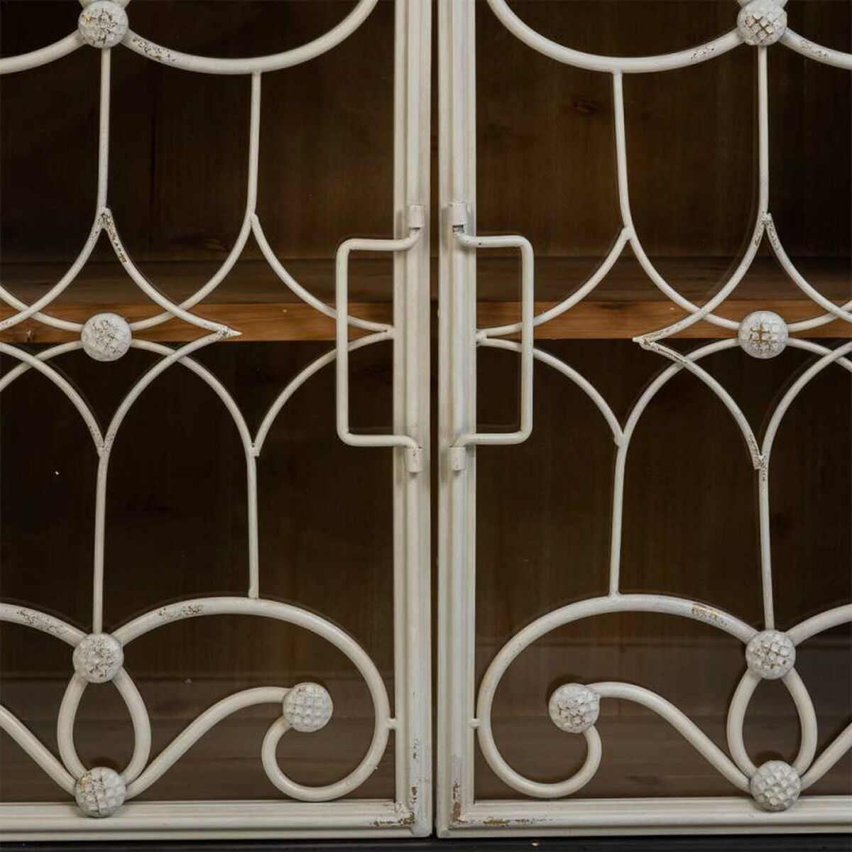 Skänk Alexandra House Living Svart Glas Granträ Trä MDF 36 x 80 x 120 cm - 8