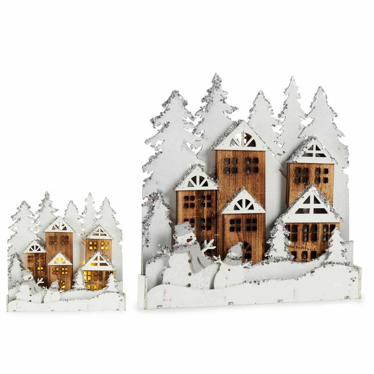 Prydnadsfigur Krist+ Vit Brun Stad 44 x 44,7 x 6 cm Ljus (4 antal) - 4
