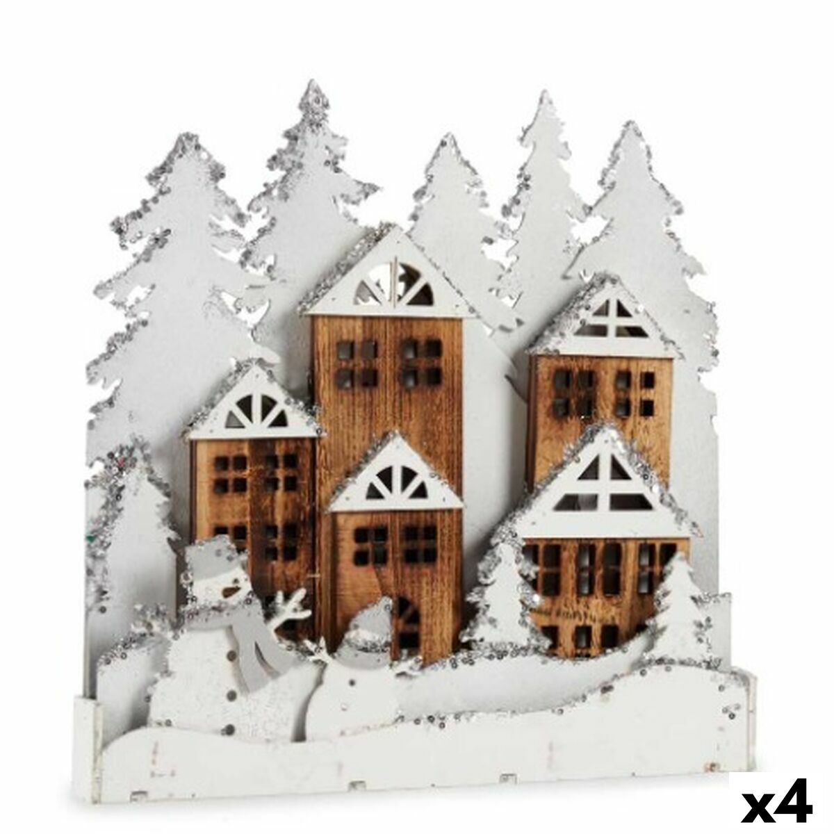 Prydnadsfigur Krist+ Vit Brun Stad 44 x 44,7 x 6 cm Ljus (4 antal) - 3