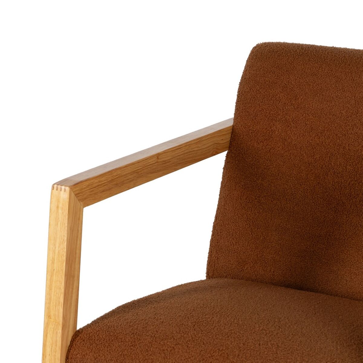Gungstol Brun Beige Gummiträ Tyg 60 x 83 x 72 cm - 5