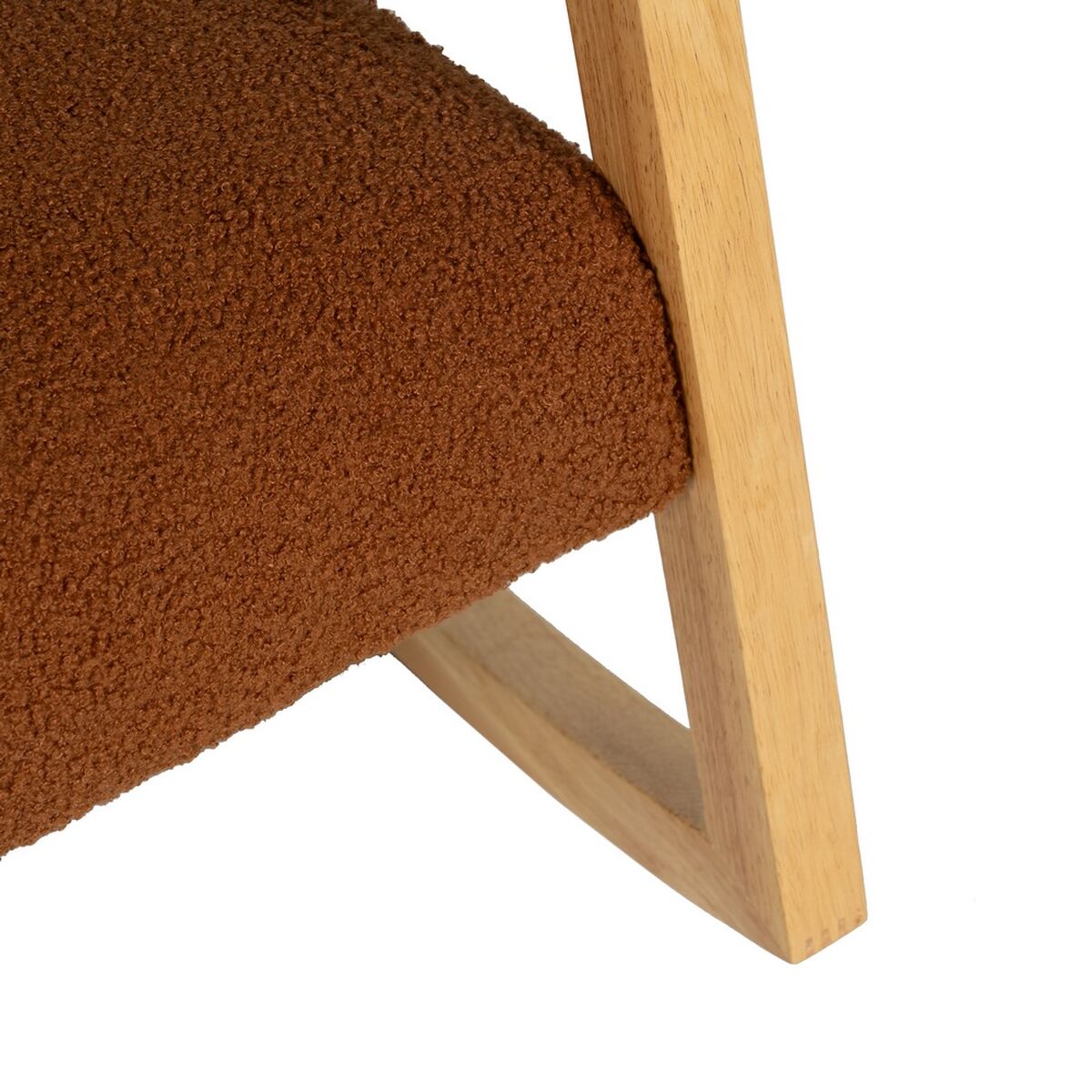 Gungstol Brun Beige Gummiträ Tyg 60 x 83 x 72 cm - 3