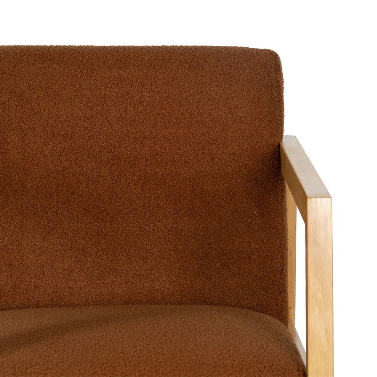 Gungstol Brun Beige Gummiträ Tyg 60 x 83 x 72 cm - 6
