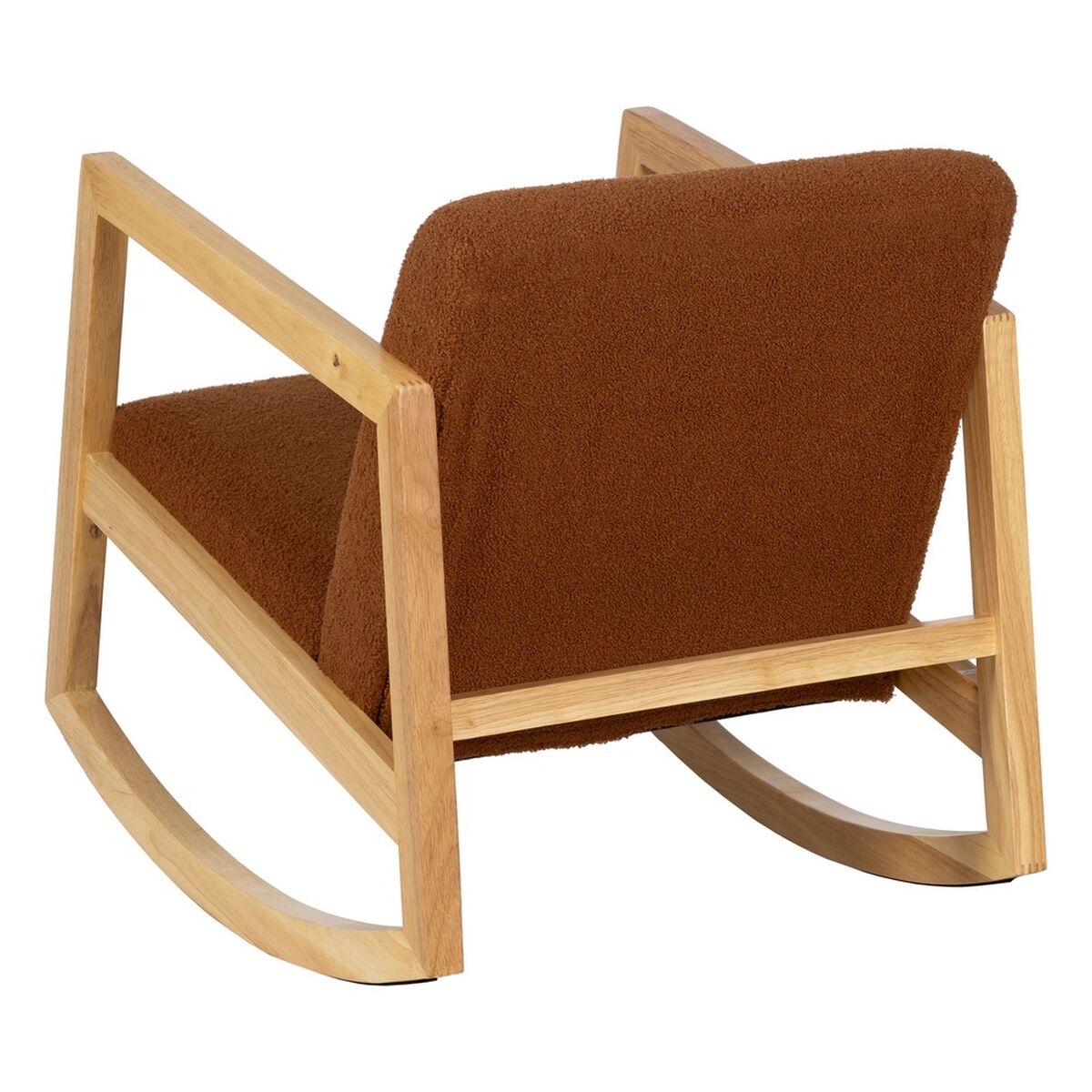 Gungstol Brun Beige Gummiträ Tyg 60 x 83 x 72 cm - 7