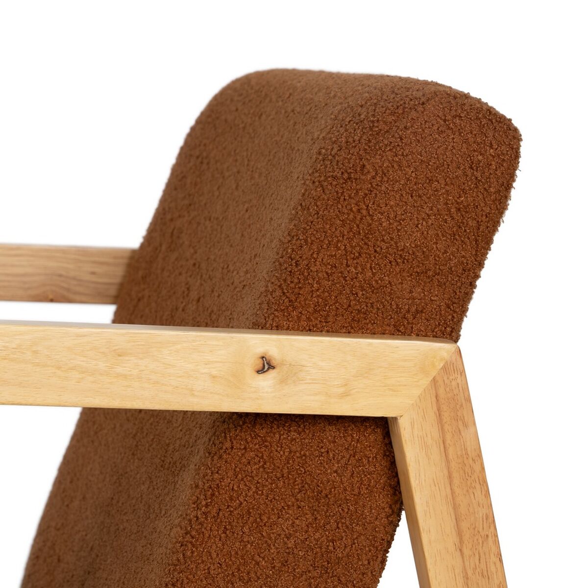 Gungstol Brun Beige Gummiträ Tyg 60 x 83 x 72 cm - 4