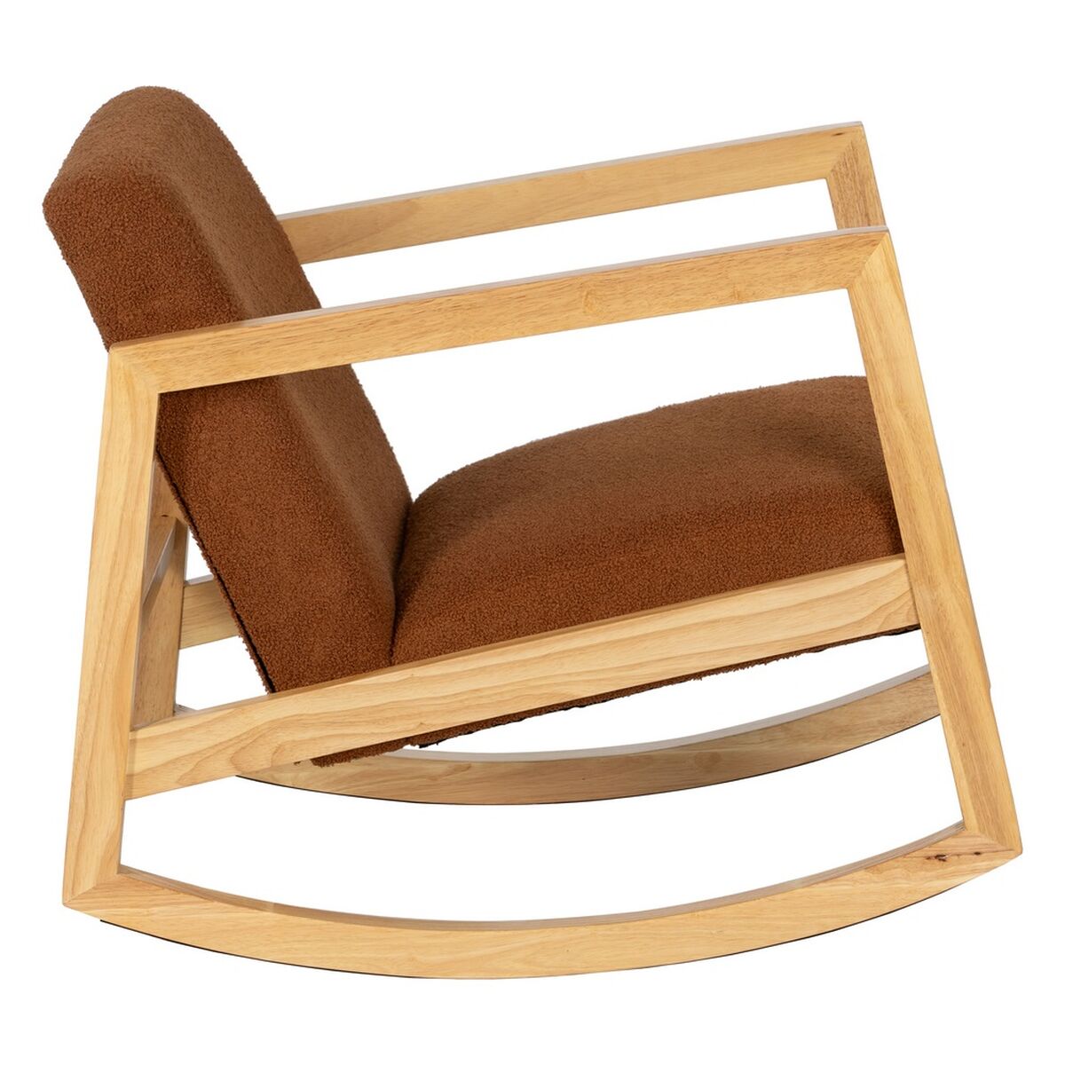 Gungstol Brun Beige Gummiträ Tyg 60 x 83 x 72 cm - 8