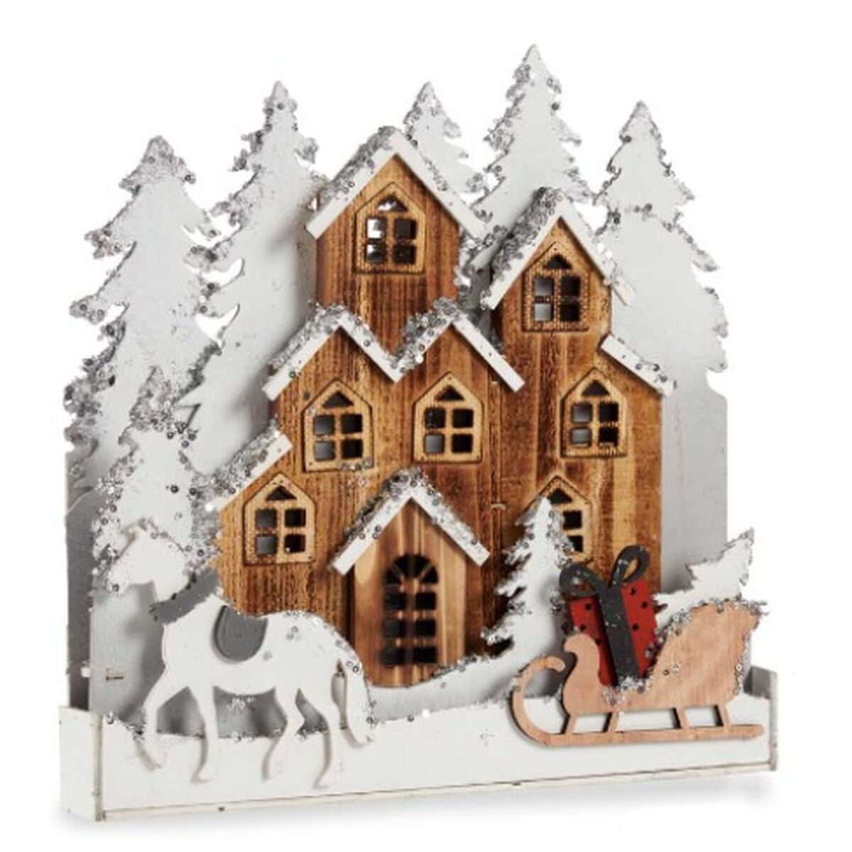 Prydnadsfigur Krist+ Vit Brun Stad 44 x 44,5 x 6 cm Ljus (4 antal) - 5