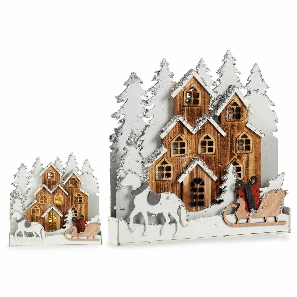 Prydnadsfigur Krist+ Vit Brun Stad 44 x 44,5 x 6 cm Ljus (4 antal) - 4