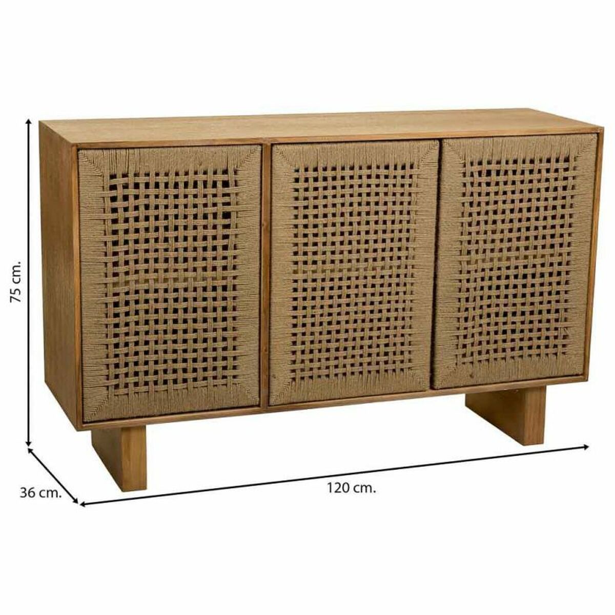 Skänk Alexandra House Living Brun Granträ Paulowniaträ 36 x 75 x 120 cm - 4