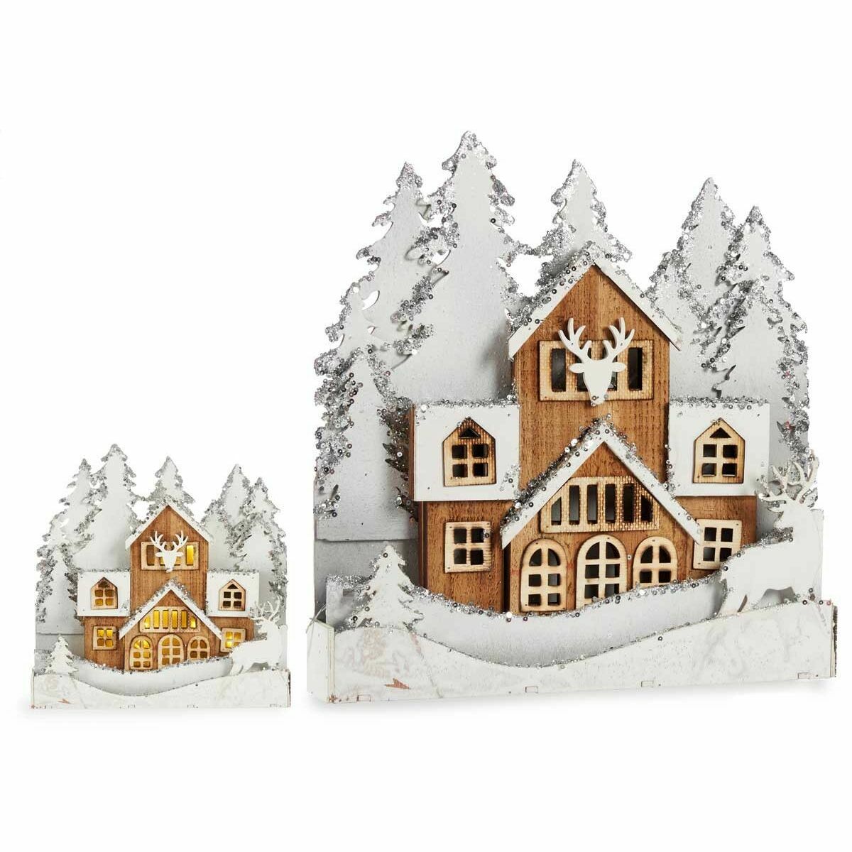Prydnadsfigur Krist+ Vit Brun Stad 44 x 43 x 6 cm Ljus (4 antal) - 4