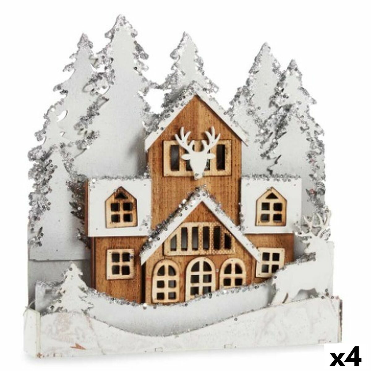Prydnadsfigur Krist+ Vit Brun Stad 44 x 43 x 6 cm Ljus (4 antal) - 3